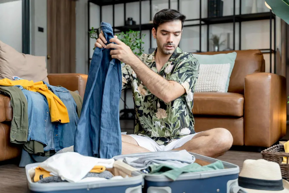 persona preparando su maleta de viaje